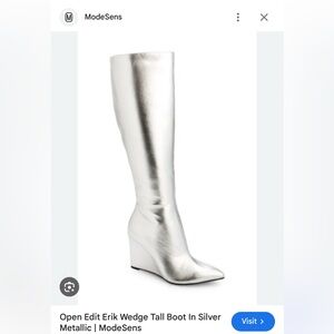 Open Edit ERIK SZ 9 $130 MSRP new never wornSilver Metallic Wedge Boots